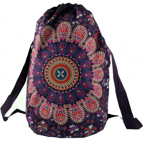 Gym bag backpack, indian mandala shoulder bag, gym bag - purple - 50x40x30 cm 