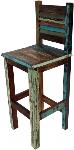Vintage bar stool made from recycled wood - model 1 - 105x39x39 cm 