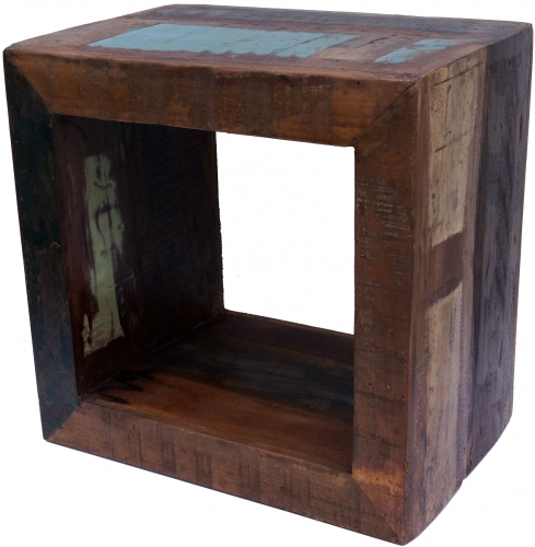 Vintage side table made from recycled wood - 45x45x30 cm 