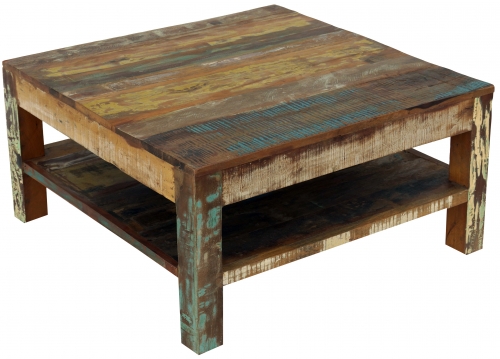 Vintage coffee table, coffee table made of recycled wood - model 4a - 40x80x80 cm 