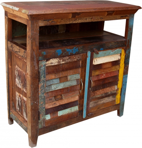 Solid vintage chest of drawers, highboard, sideboard, hallway cupboard - model 4 - 91x91x41 cm 