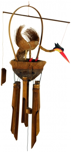 Exotic bamboo wind chime - bird wind chime - 70x38x16 cm 