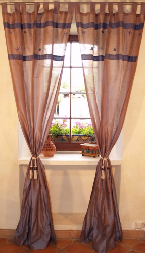Curtain, curtain (1 pair of curtains, curtains) - blue/gray - 250x100x0,2 cm 