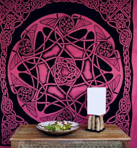 Wandbehang, Wandtuch, Mandala, Tagesdecke Keltisch - Design 15 - 190x220x0,2 cm 