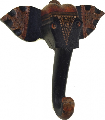 Wandhaken Elefant aus Holz - 16x15x4 cm 
