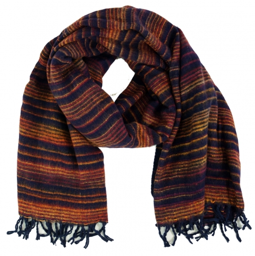Soft Goa scarf/stole, shawl, fluffy blanket - midnight blue - 200x100 cm
