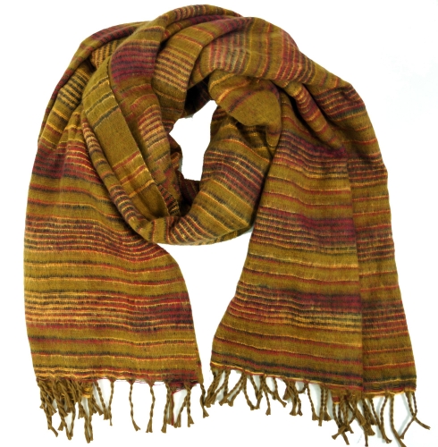 Soft Goa scarf/stole, shawl, fluffy blanket - mustard - 200x100 cm