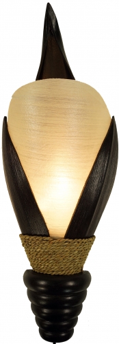 Palm leaf wall lamp/wall sconce, handmade in Bali from natural material, palm wood - model Ibiza - 55x22x15 cm 