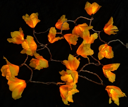 Lotus flowers LED light chain 20 pcs - flower yellow - 6x6x350 cm  6 cm