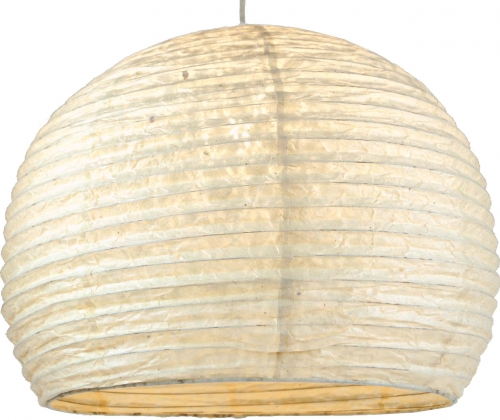 Semicircular Lokta paper lampshade, boho hanging lamp Coronada -  40 cm white