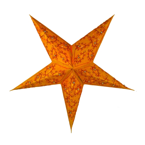 Foldable Advent illuminated paper star, Christmas star 60 cm - Platon orange