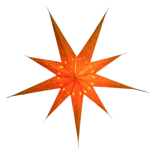 Faltbarer Advents Leucht Papierstern, Weihnachtsstern 80 cm - Lyra orange