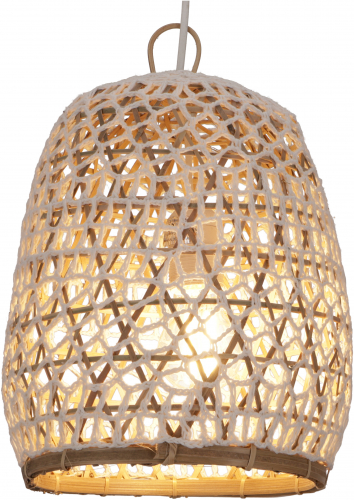 Ceiling lamp/ceiling light, handmade in Bali from natural material, rattan, bamboo, cotton - model Hermana S - 30x23x23 cm 