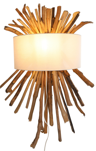 Wandlampe / Wandleuchte / Wandleuchte, handgefertigt aus Naturmaterial, Treibholz, Baumwolle - Modell Mandalika - 80x55x22 cm 