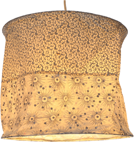 Runde Papier Hngelampe, Lokta Papierlampenschirm Annapurna, handgeschpftes Papier - Modell 12 - 25x28x28 cm  28 cm