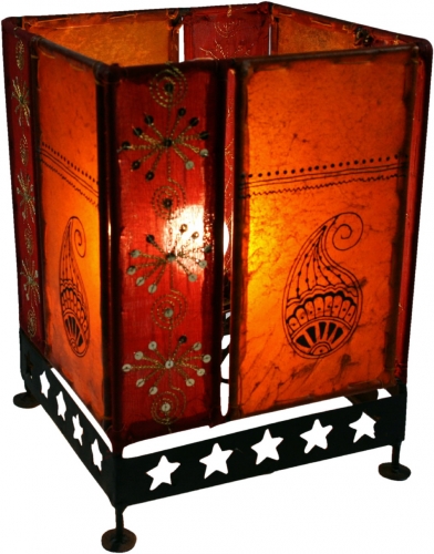 Henna lamp, leather lamp, saree table lamp/table lamp - Chennai model - 30x20x20 cm 