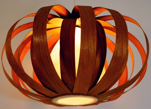 Deckenlampe / Deckenleuchte, in Bali handgemacht aus Naturmaterial, Holz - Modell Scandia - 34x50x50 cm  50 cm