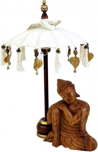Ceremonial umbrella, Asian decorative umbrella - small/white - 68x40x40 cm 
