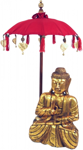Zeremonienschirm, asiatischer Dekoschirm - mittel / rot - 92x50x50 cm 