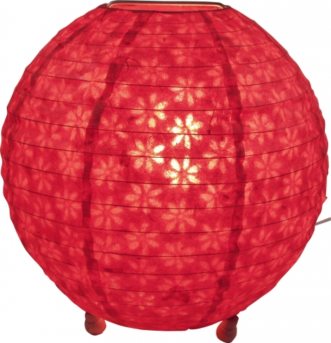 Coronada round rice paper table lamp -  35 cm red