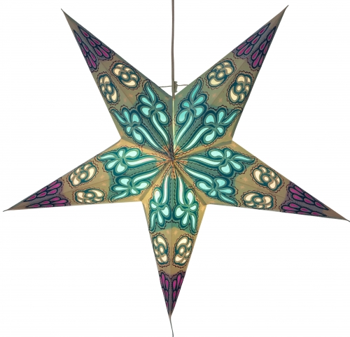 Foldable Advent illuminated paper star, poinsettia 60 cm - Damascus