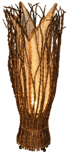 Tischlampe / Tischleuchte `Flores`, in Bali handgemacht aus Naturmaterial - naturwei - 70x20x20 cm 