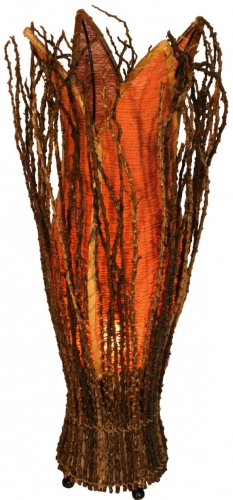 Tischlampe / Tischleuchte `Flores`, in Bali handgemacht aus Naturmaterial - orange - 70x20x20 cm 