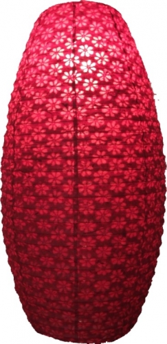 Ovaler Lokta Papierlampenschirm, Hngelampe Coronada - rot - 60x30x30 cm 