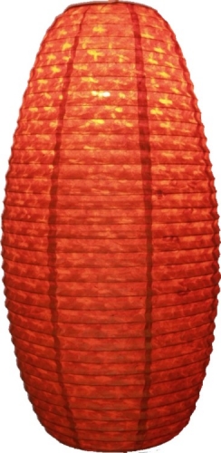 Oval Lokta paper lampshade, hanging lamp Coronada - orange - 60x30x30 cm 