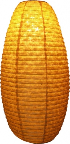 Oval Lokta paper lampshade, hanging lamp Coronada - yellow - 60x30x30 cm 