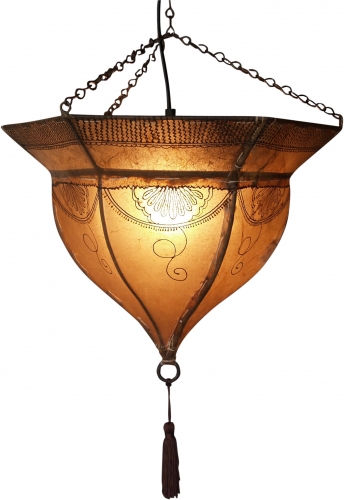 Henna - Leder Deckenlampe / Deckenleuchte - Mali wei - 34x41x41 cm 