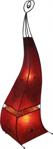Hennalampe, Leder Stehlampe / Stehleuchte - Mauretania 118 cm rot