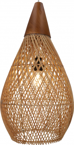 Groe Deckenlampe / Deckenleuchte, in Bali handgemacht aus Naturmaterial, Rattan - Modell Mandukina - 60x30x30 cm  30 cm