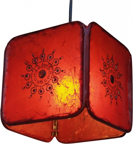 Henna - Leather ceiling light/pendant light Karachi - red - 16x16x16 cm 