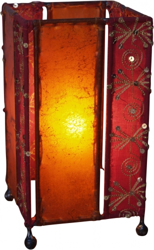 Leather, saree table lamp/table lamp - Mandalay model - 24x13x13 cm 