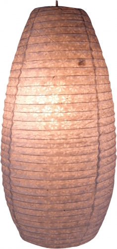 Oval Lokta paper lampshade, hanging lamp Coronada - natural/white - 60x30x30 cm 