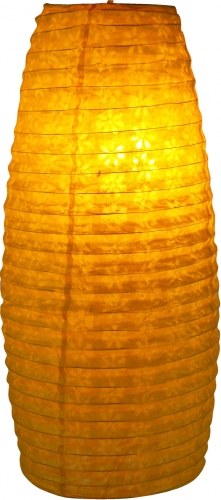 Small oval Lokta paper lampshade, hanging lamp Coronada - yellow - 42x22x22 cm 