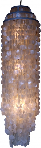Ceiling lamp/ceiling light, shell light made of hundreds of Capiz, mother-of-pearl plates - model Samos - 150x40x40 cm 
