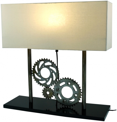Tischlampe / Tischleuchte, Upcycling Lichtobjekt aus Altmetall - Modell Pedalor - 51x50x16,5 cm 