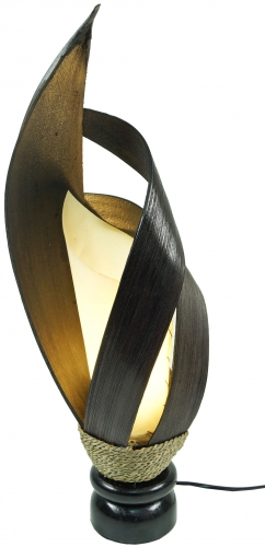 Palmenblatt Tischlampe / Tischleuchte, in Bali handgemacht aus Naturmaterial, Palmholz - Modell Palmera 11 - 55x16x16 cm  16 cm