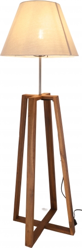 Floor lamp/floor lamp, handmade, teak wood, cotton fabric - model Dakama 90cm