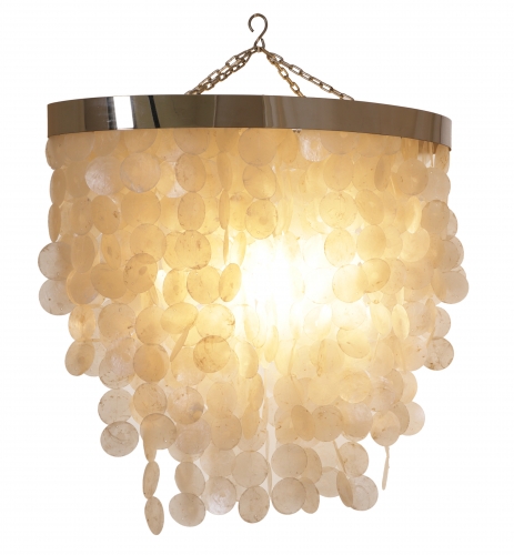 II. Wahl Ceiling lamp/ceiling light, shell light made of hundreds of Capiz, mother-of-pearl plates - model Tabasco 70 _1 - 70x72x38 cm 
