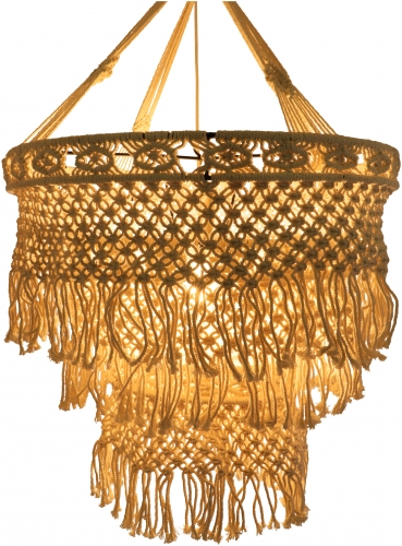 Groe Deckenlampe / Deckenleuchte / Kronleuchter, in Bali handgefertigt aus Makramee - Modell Suleila - 95x62x62 cm  62 cm