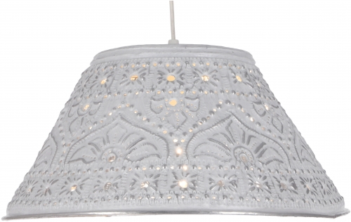 Ceiling lamp/ceiling light, handmade from embossed aluminum - model Lima white - 15x31x31 cm  31 cm