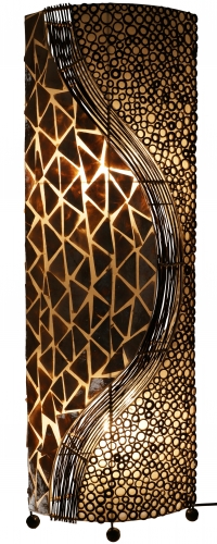 Stehlampe / Stehleuchte, in Bali handgemacht aus Naturmaterial, Capiz / Perlmutt - Modell Bromo - 100x28x18 cm 