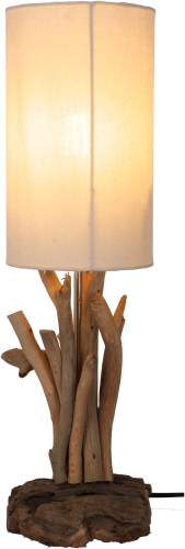 Table lamp/table lamp, handmade in Bali from natural material, driftwood, cotton - model Libra - 53x15x15 cm 