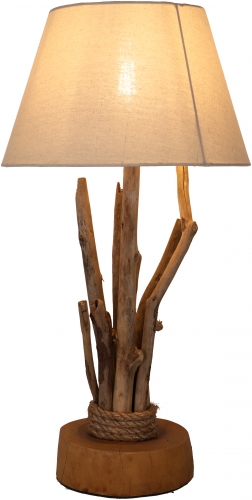 II. Choice table lamp/table lamp, handmade in Bali from natural material, driftwood, cotton - model Lubango - 63x32x32 cm 