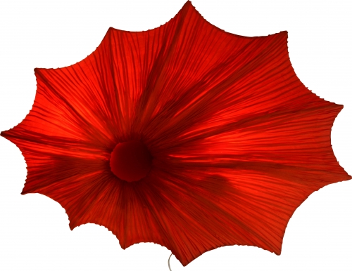 Wandleuchte, handgefertigte Designleuchte aus Bali, Seidenstoff - Simona rot - 45x60x15 cm 
