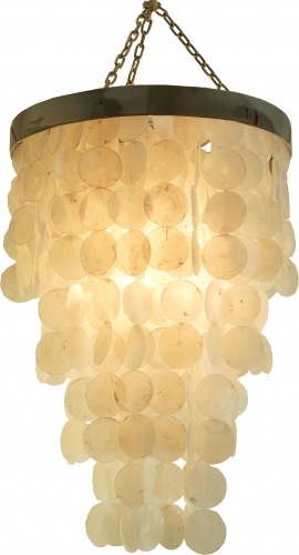 Deckenlampe / Deckenleuchte, Muschelleuchte aus hunderten Capiz, Perlmutt Plttchen - Modell Tikal - 66x40x40 cm  40 cm