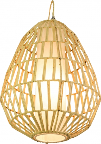Deckenlampe / Deckenleuchte, in Bali handgemacht aus Naturmaterial, Bambus, Baumwolle - Modell Tulamben - 49x35x35 cm 